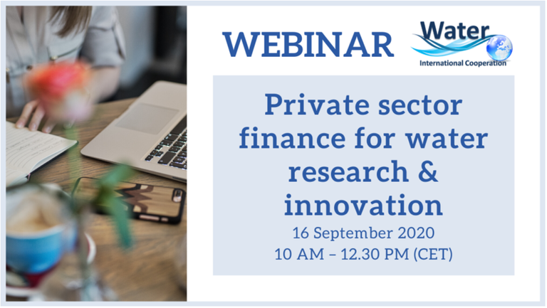 Water JPI Webinar on private sector finance for water research & innovation